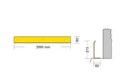 Separatore lineare leggero - 3000 x 215h mm