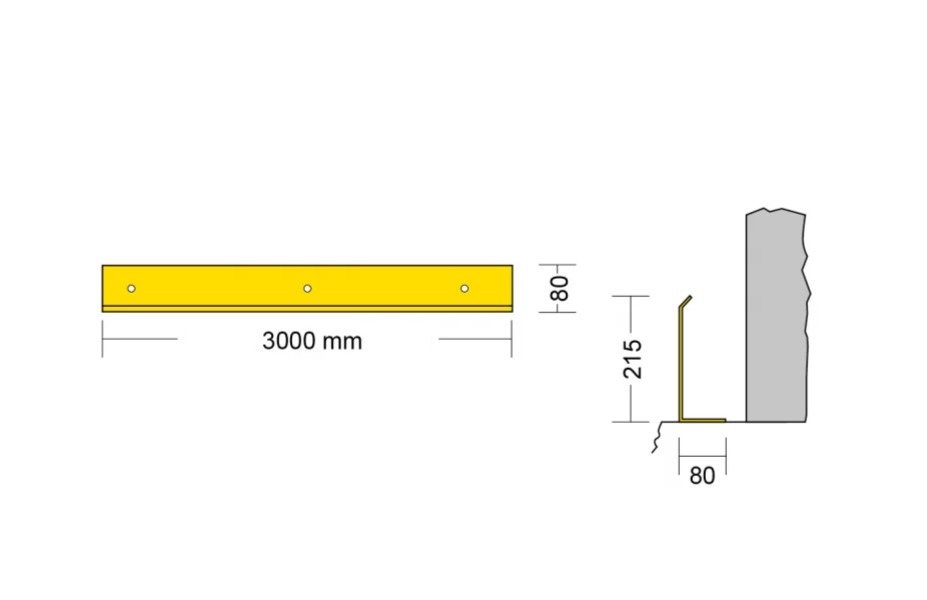 Separatore lineare leggero - 3000 x 215h mm