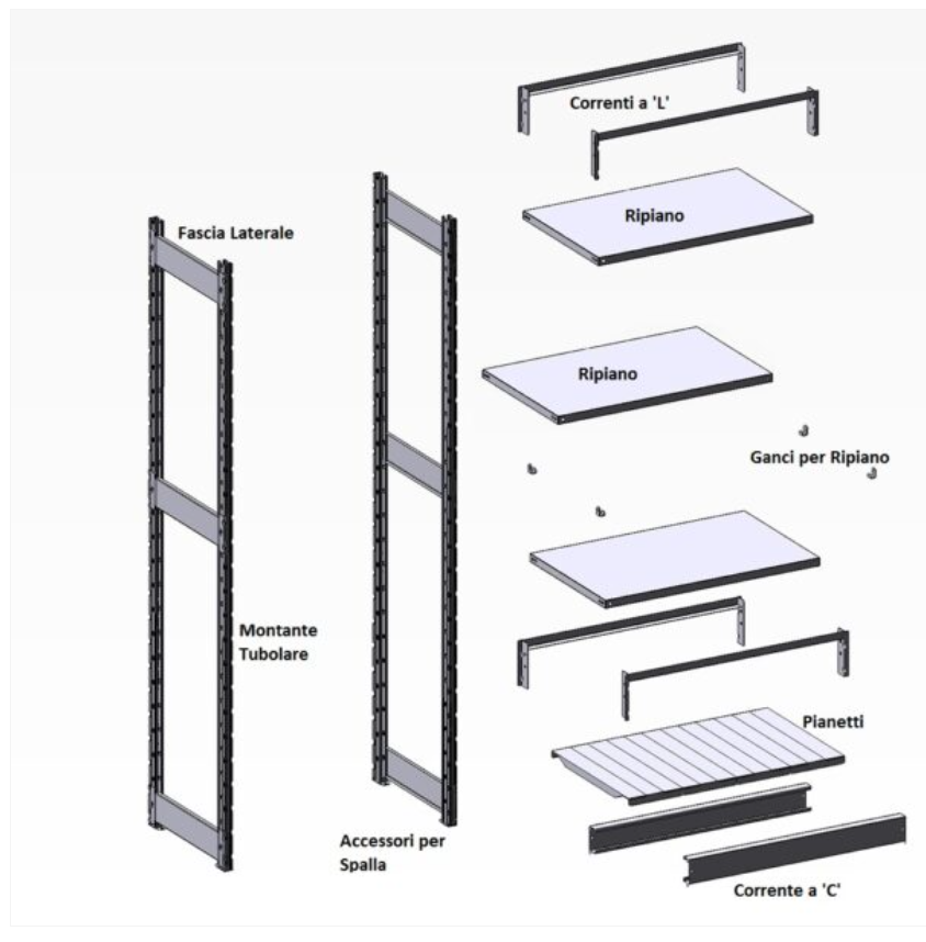 Graues Regal (einzeln) – GRIMA - KOMPOS