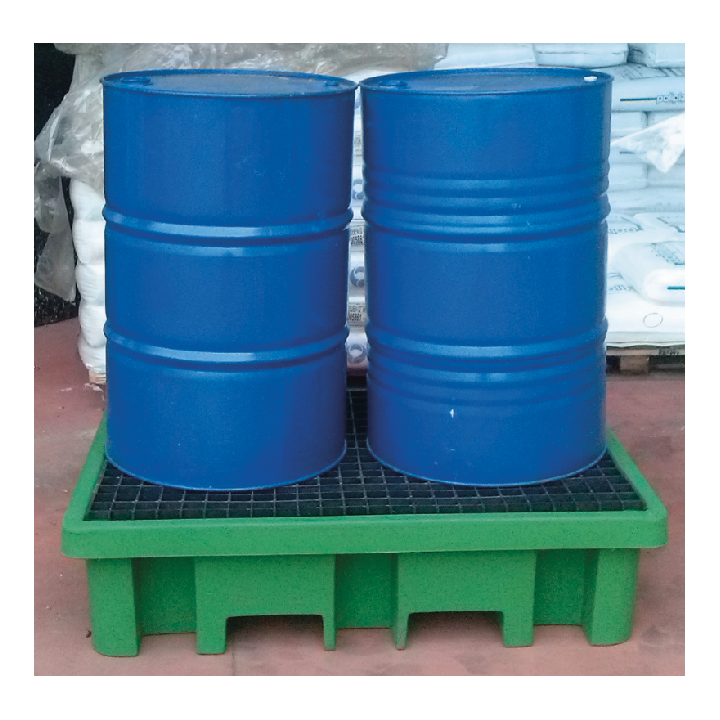 Vasca di raccolta per 2 fusti da 200 LT con griglia