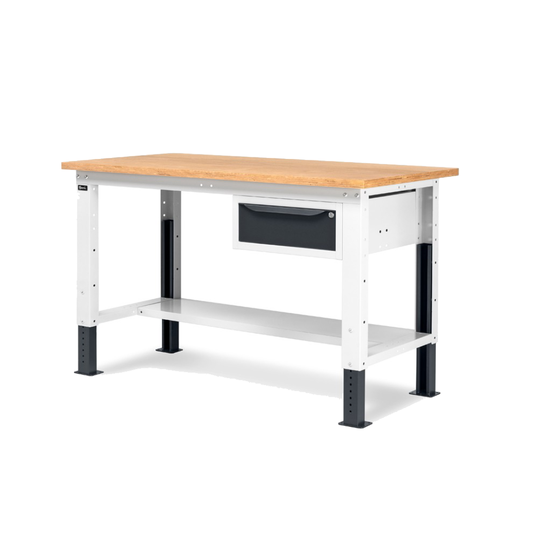 WORK15, Banco da lavoro con 1 armadio a cassetti con 1 cassetto