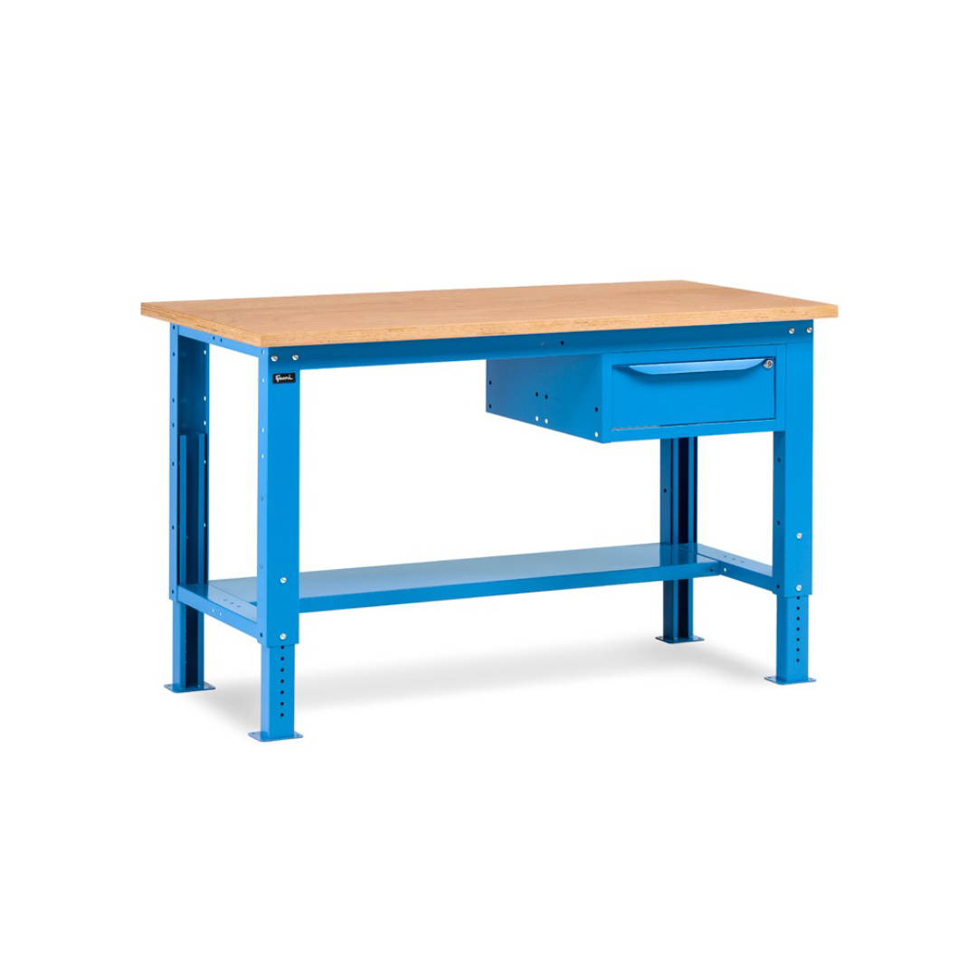 WORK15, Banco da lavoro con 1 armadio a cassetti con 1 cassetto