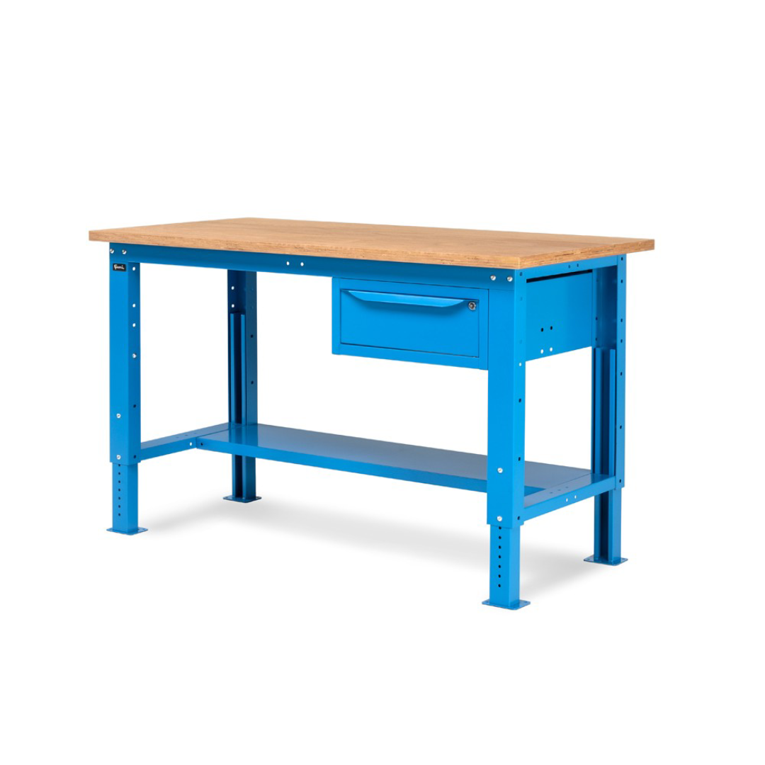 WORK15, Banco da lavoro con 1 armadio a cassetti con 1 cassetto