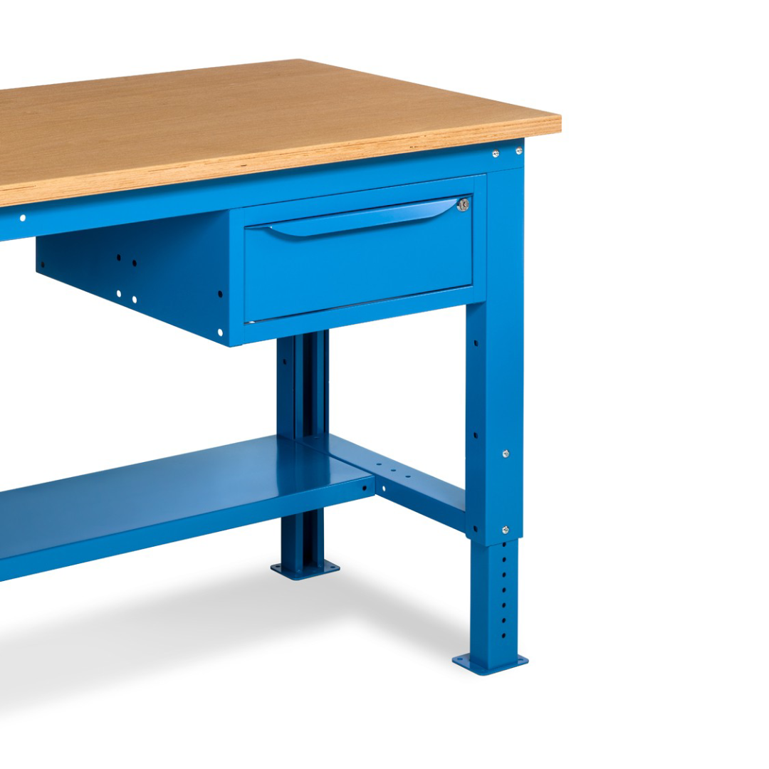 WORK15, Banco da lavoro con 1 armadio a cassetti con 1 cassetto