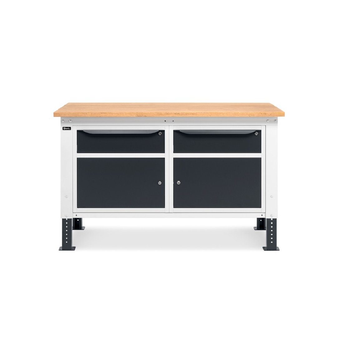 WORK15, Banco da lavoro con 2 armadi con 1 cassetto e porta