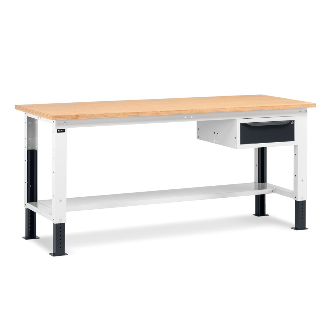 WORK20, Banco da lavoro con 1 armadio a cassetti con 1 cassetto