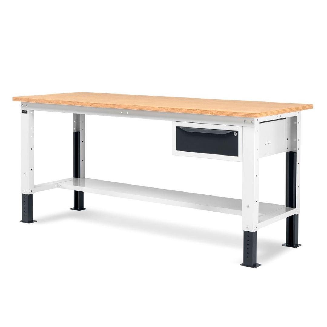 WORK20, Banco da lavoro con 1 armadio a cassetti con 1 cassetto