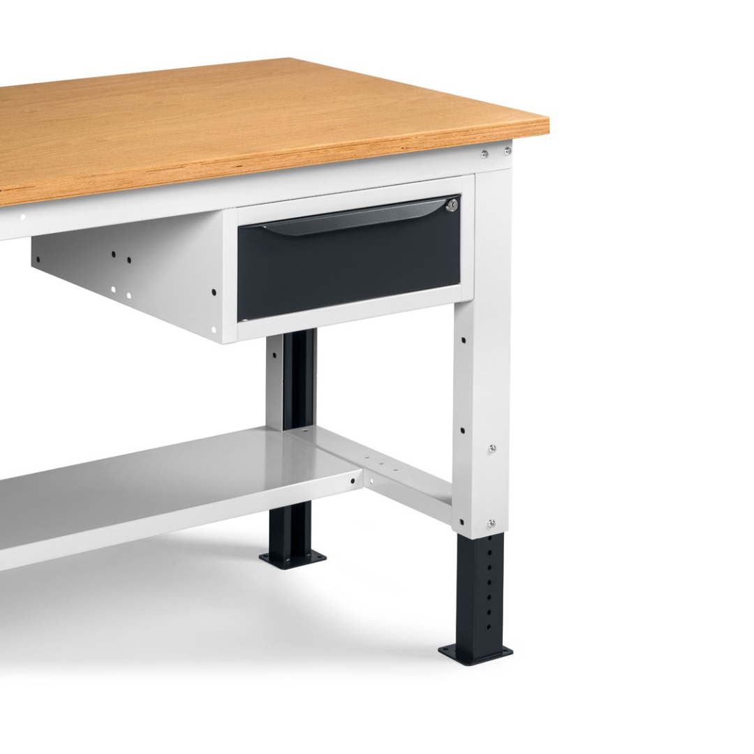 WORK20, Banco da lavoro con 1 armadio a cassetti con 1 cassetto