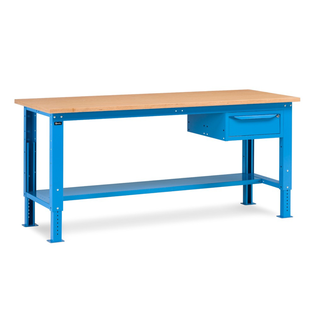 WORK20, Banco da lavoro con 1 armadio a cassetti con 1 cassetto