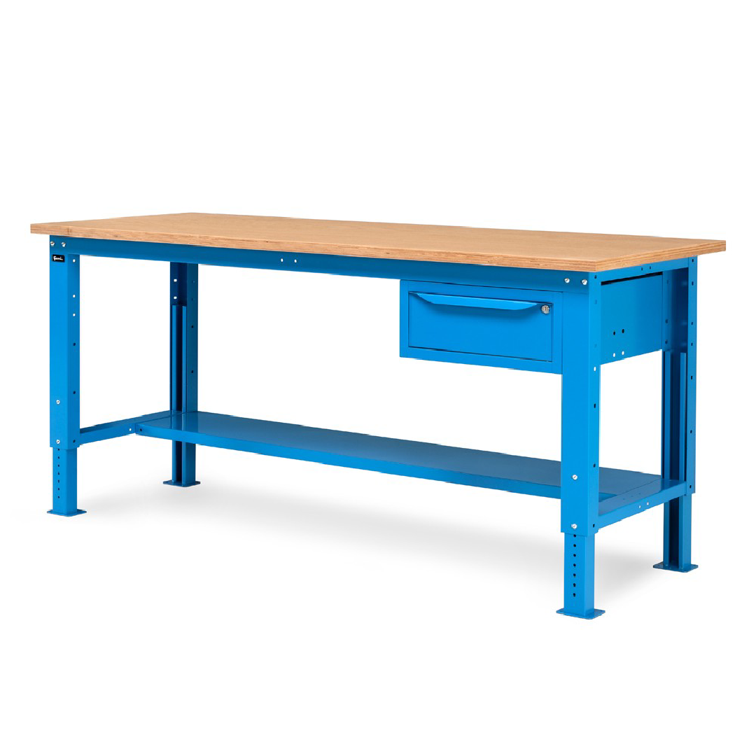 WORK20, Banco da lavoro con 1 armadio a cassetti con 1 cassetto