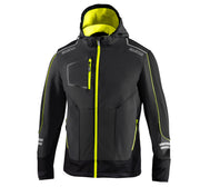 YORK grigio/giallo - Giacca softshell da lavoro con cappuccio