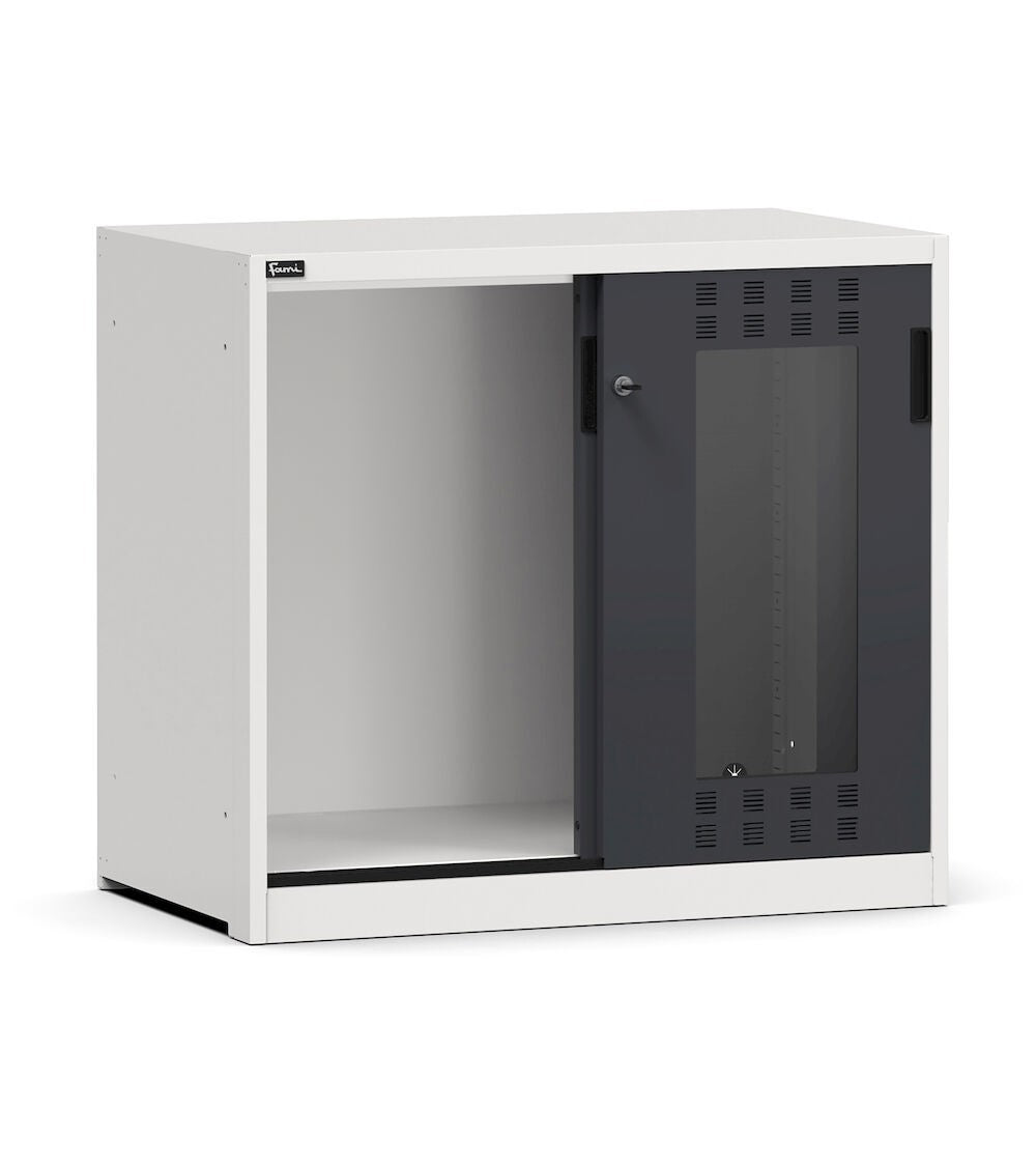 Perform Kleiderschrank mit Schlitzschiebetüren in Schlüsselkomfort C0 Polycarbonat leer -EH=54X27 - Maße mm L=1020 T=600 A=915