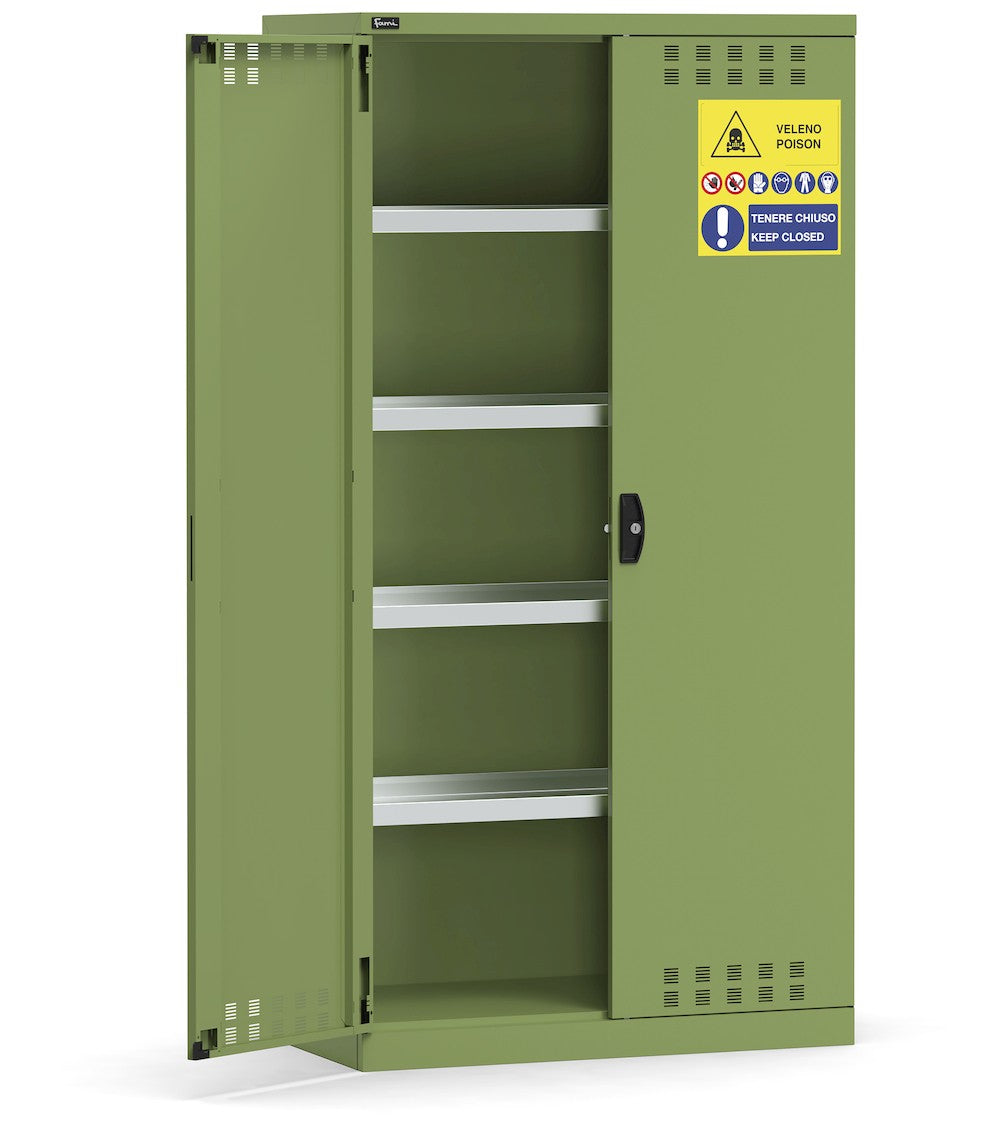 Pesticide cabinet, 4 internal tanks, L1023 x D555 x H2000 mm, PERFOM14057