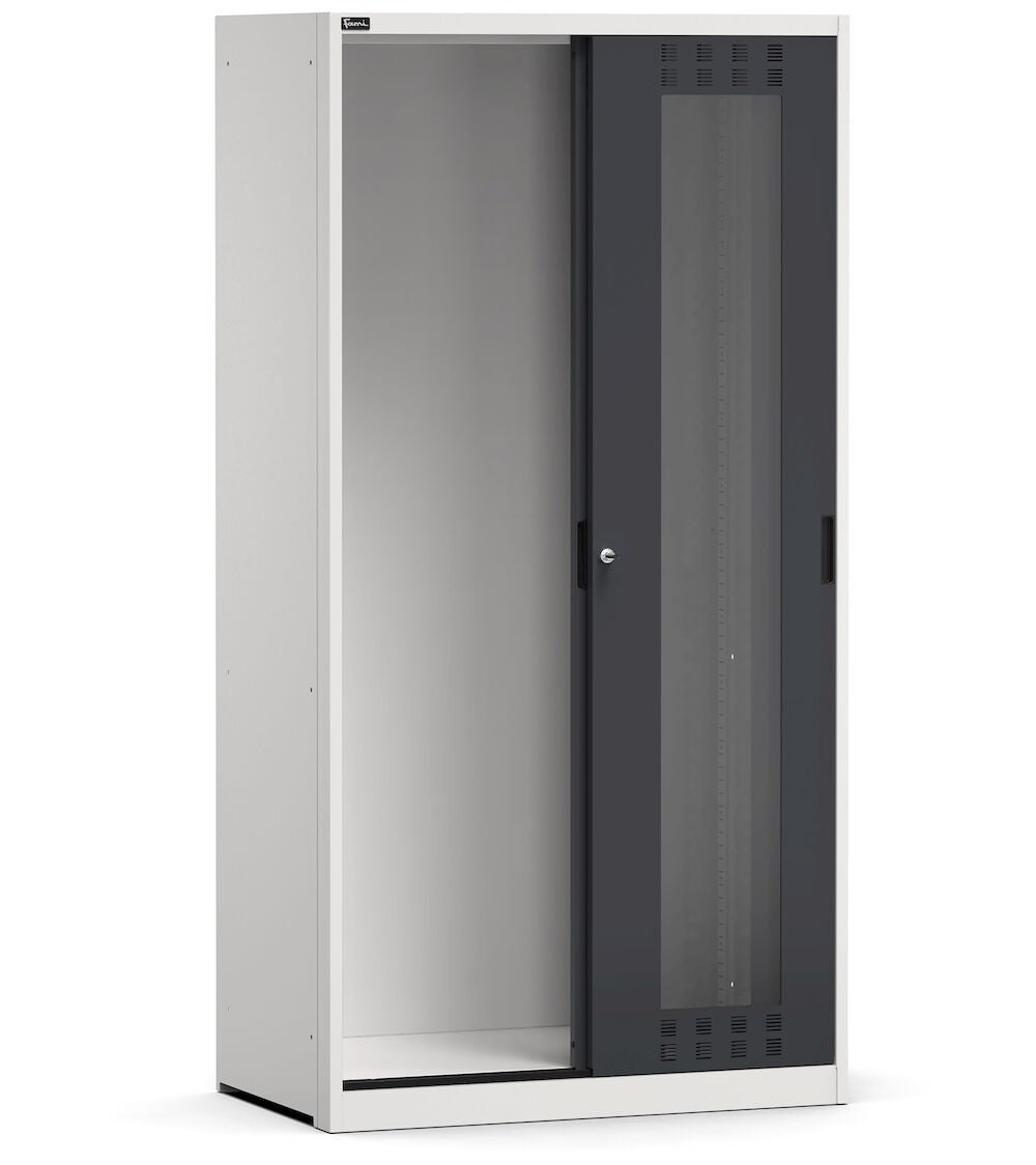 Perform Kleiderschrank mit Schlitzschiebetüren aus Polycarbonat Schlüssel Komfort C0 Leer-EH=54X27 - Maße mm 1020x600x2000