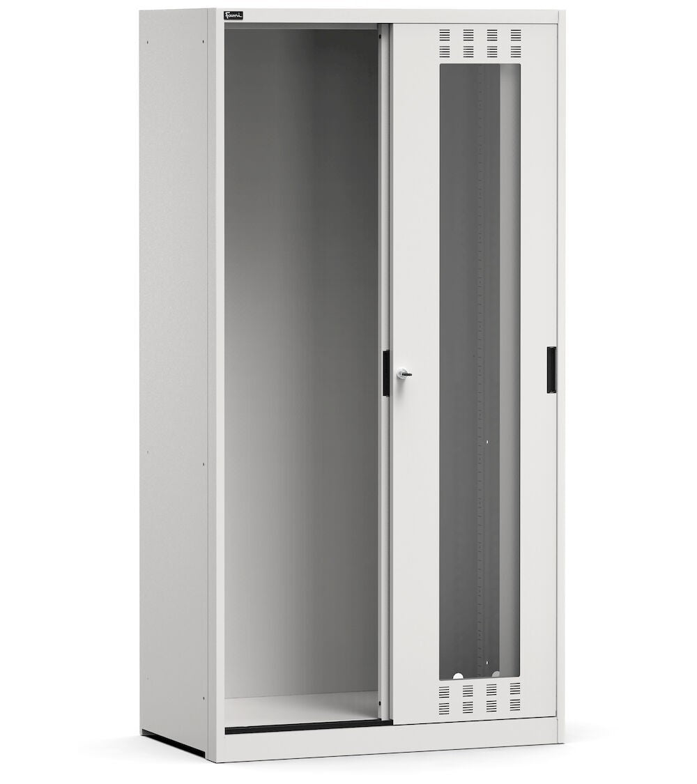 Perform Kleiderschrank mit Schlitzschiebetüren aus Polycarbonat Schlüssel Komfort C0 Leer-EH=54X27 - Maße mm 1020x600x2000