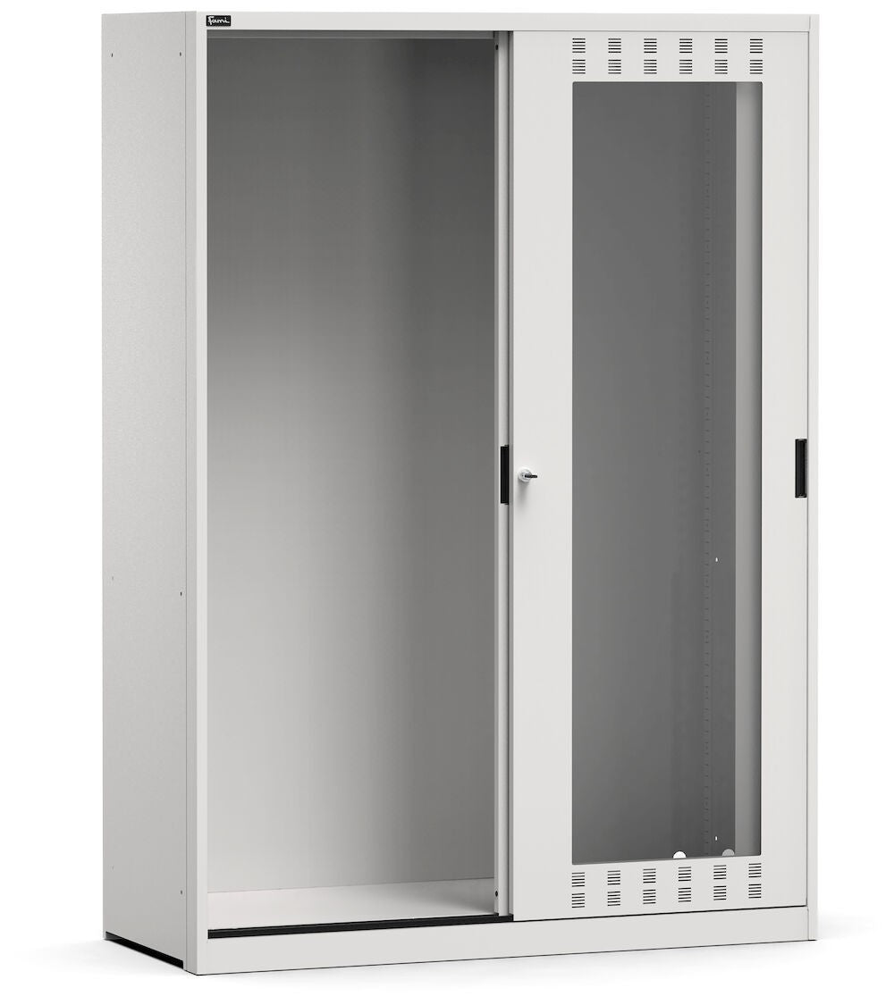 Kleiderschrank mit Schlitzschiebetüren aus Polycarbonat Schlüssel Komfort C0 leer -EH=78X27 - Maße mm L=1428 T=600 A=2000