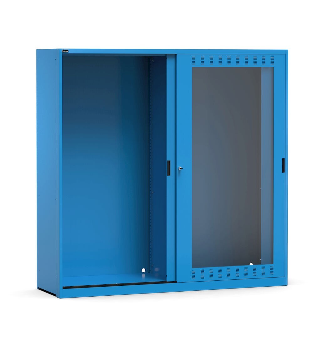 Perform Kleiderschrank mit Schlitzschiebetüren aus Polycarbonat Schlüssel Komfort C0 leer - EH=54+54X27 - ABM. MM L=2040 T=600 A=2000