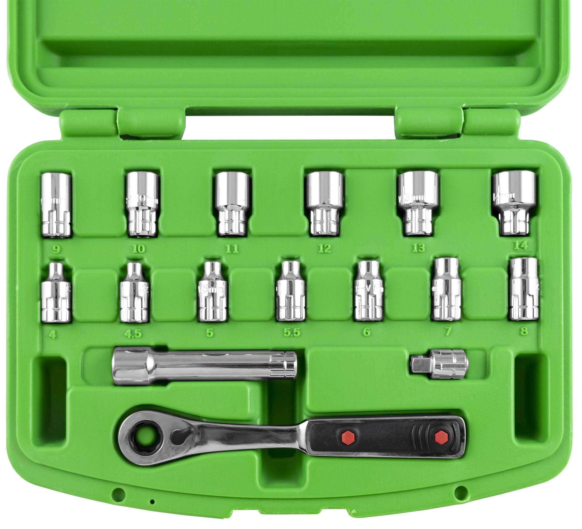 Valigetta con 17 pezzi con bussole go-through