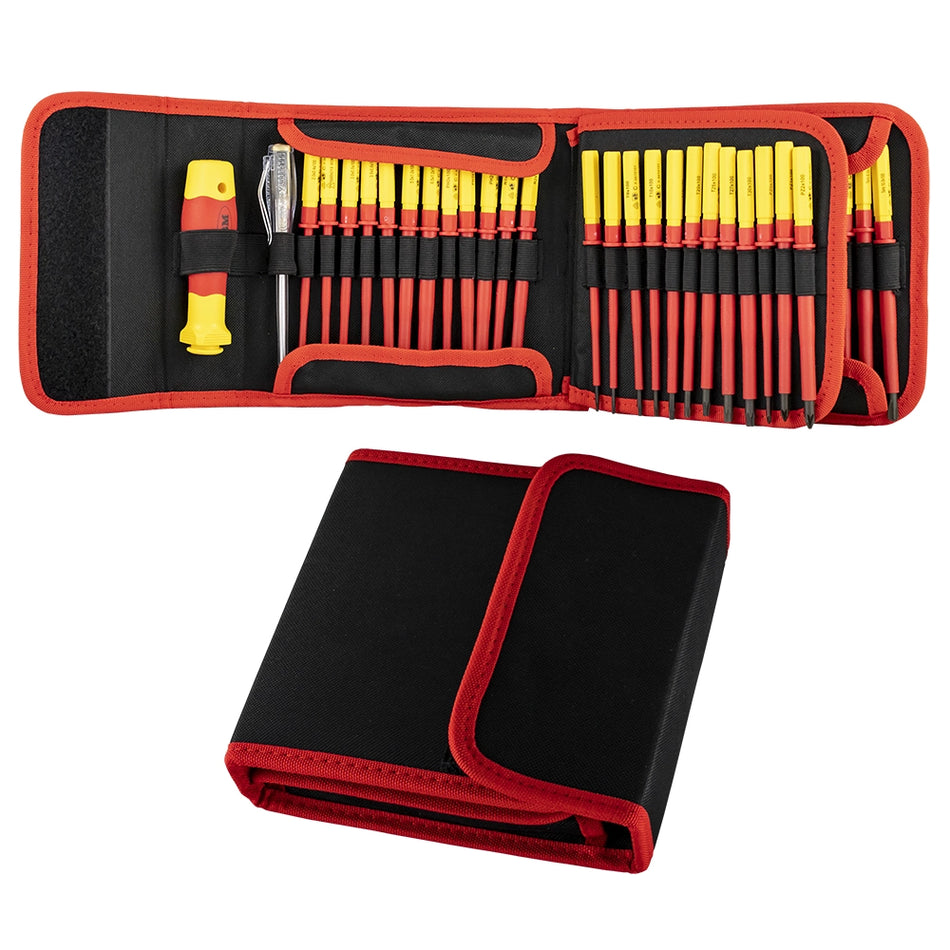 Electrically insulated screwdriver set up to 1000v