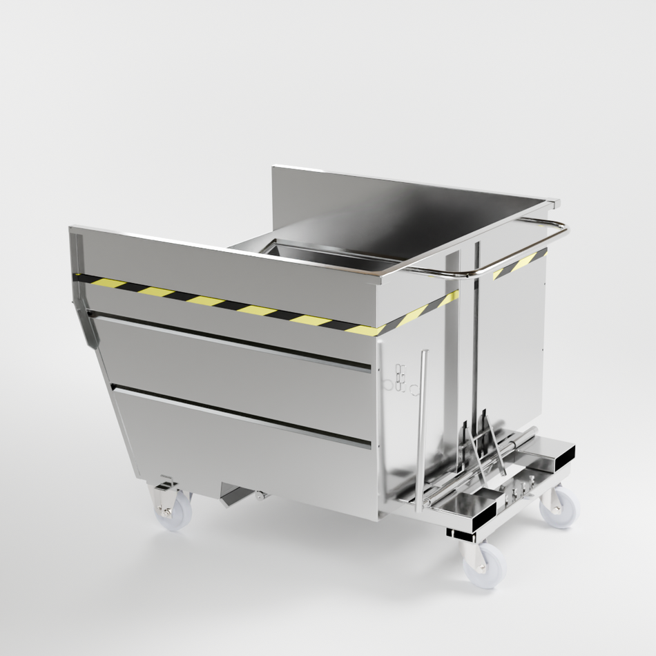 SBR1350 tipping bucket with wheels capacity 1350 lt 