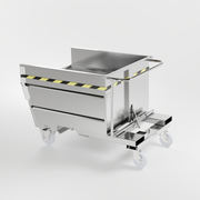 Benna ribaltabile con ruote con capacità 500 lt in acciaio inox