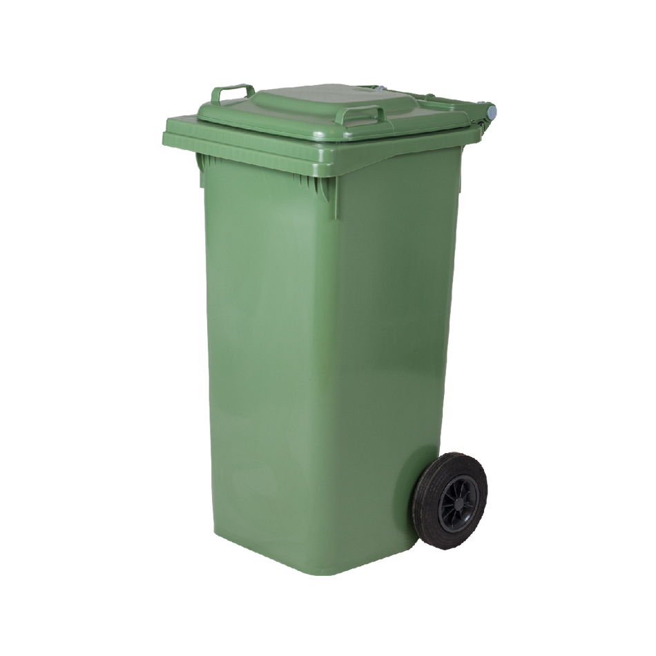 Square bin for separate waste collection with wheels, 120 liter capacity 