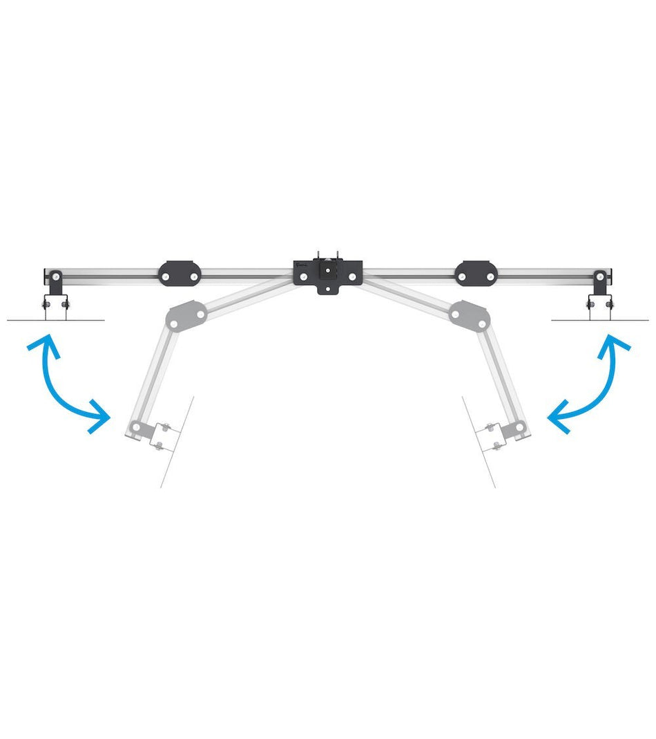 Braccio doppio monitor con morsetto - dim. mm L=1474 P=167 A=636