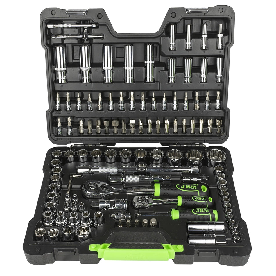 Tool case with 113 pcs polygon sockets - chrome finish