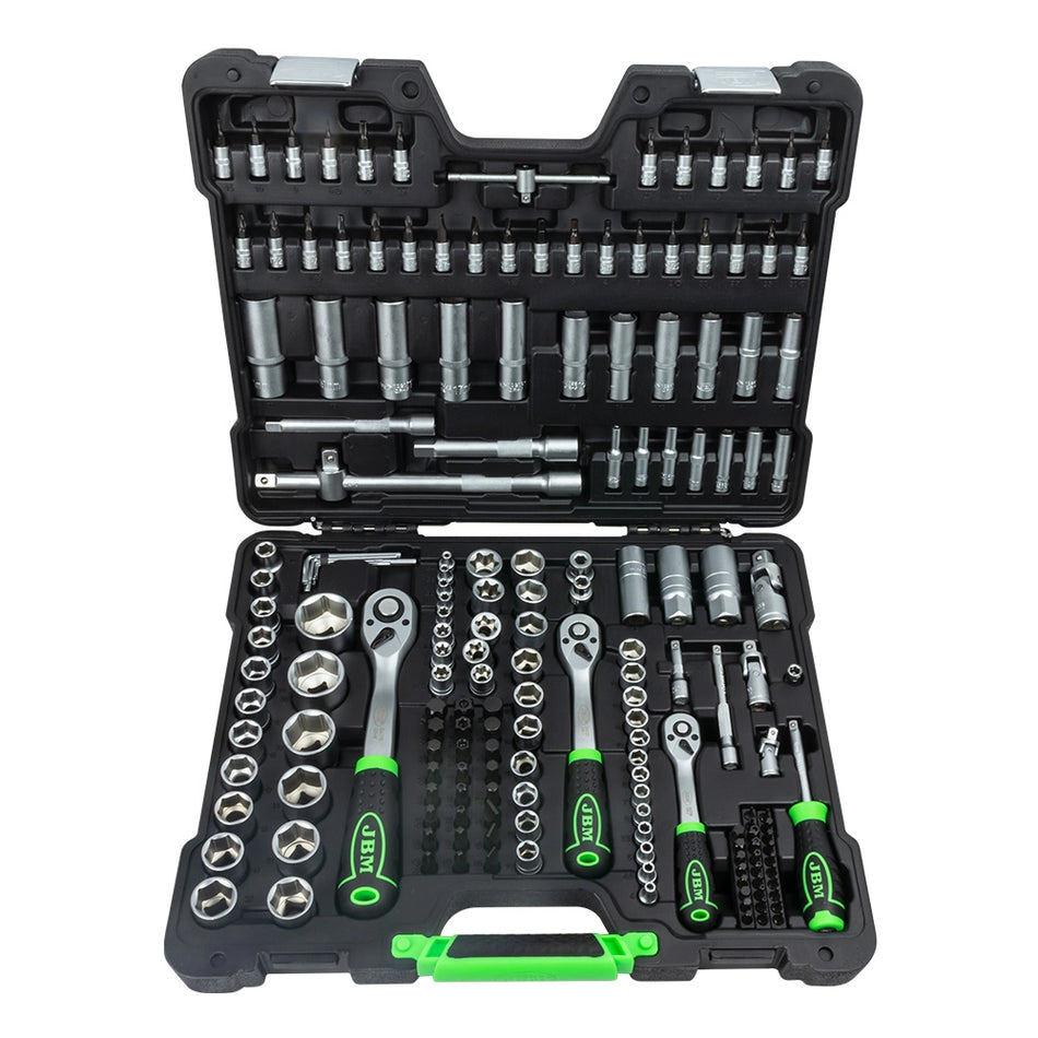 179-piece tool case with satin hex sockets