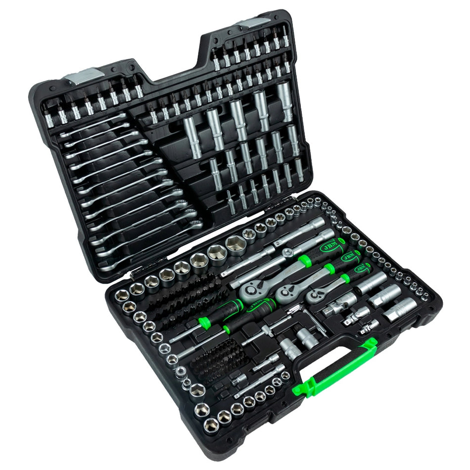 216-piece tool case with satin hex sockets