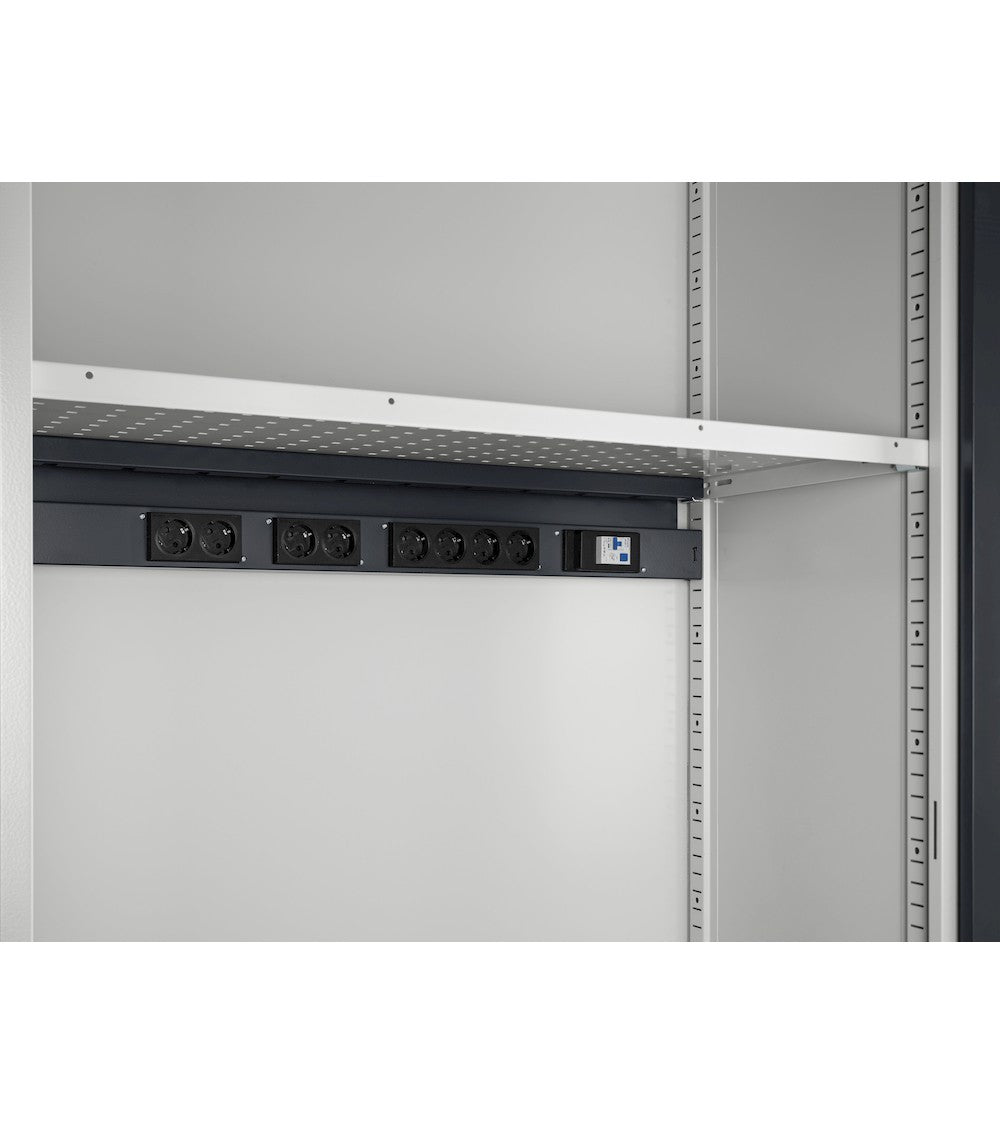 Canaletta elettrica per multiprese per armadi perfom - dim. mm  L=1008 P=64 A=140