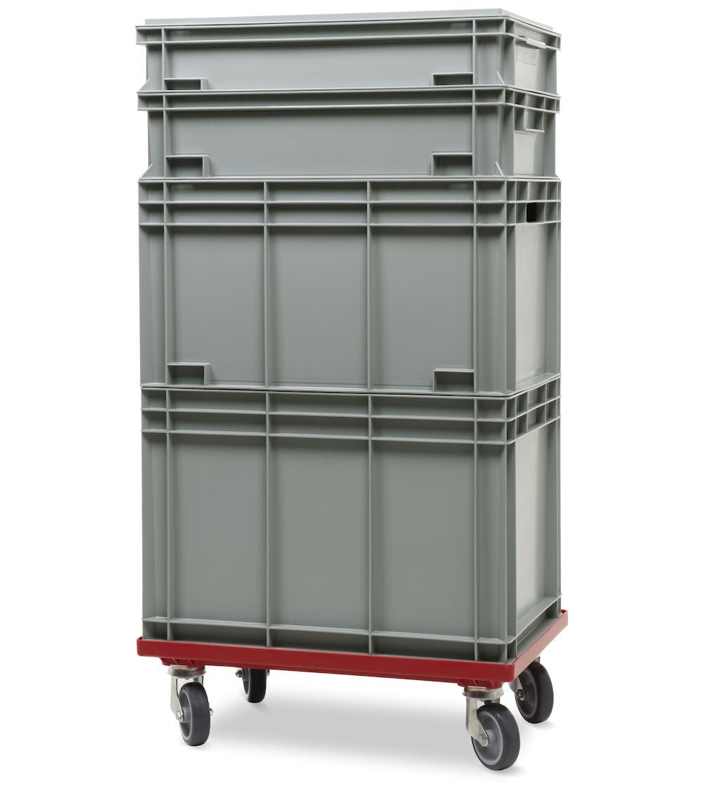 Carrello con ruote per cassetta euro box - dim. mm L=620 P=420 A=170
