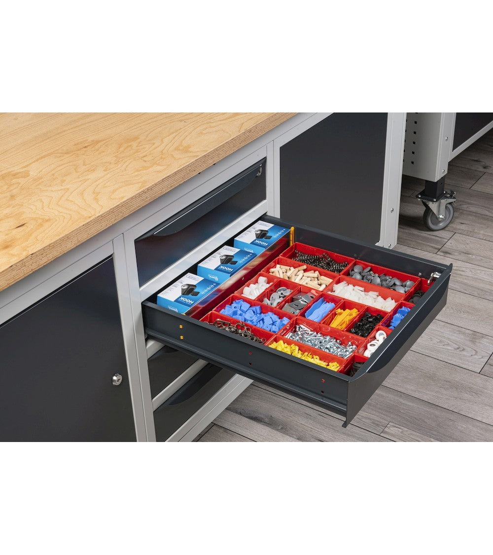 Drawer divider with L 500mm and front H 105-150mm