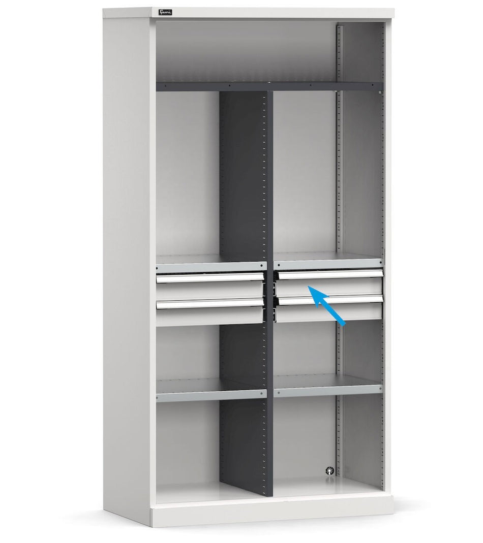 Cassetto a estrazione semplice per armadi perform altezza frontale 100 MM-EH=24X27 - dim. mm L=465 P=505 A=100