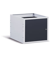 Cassettiera con anta e piano regolabile, 63cm Grigio