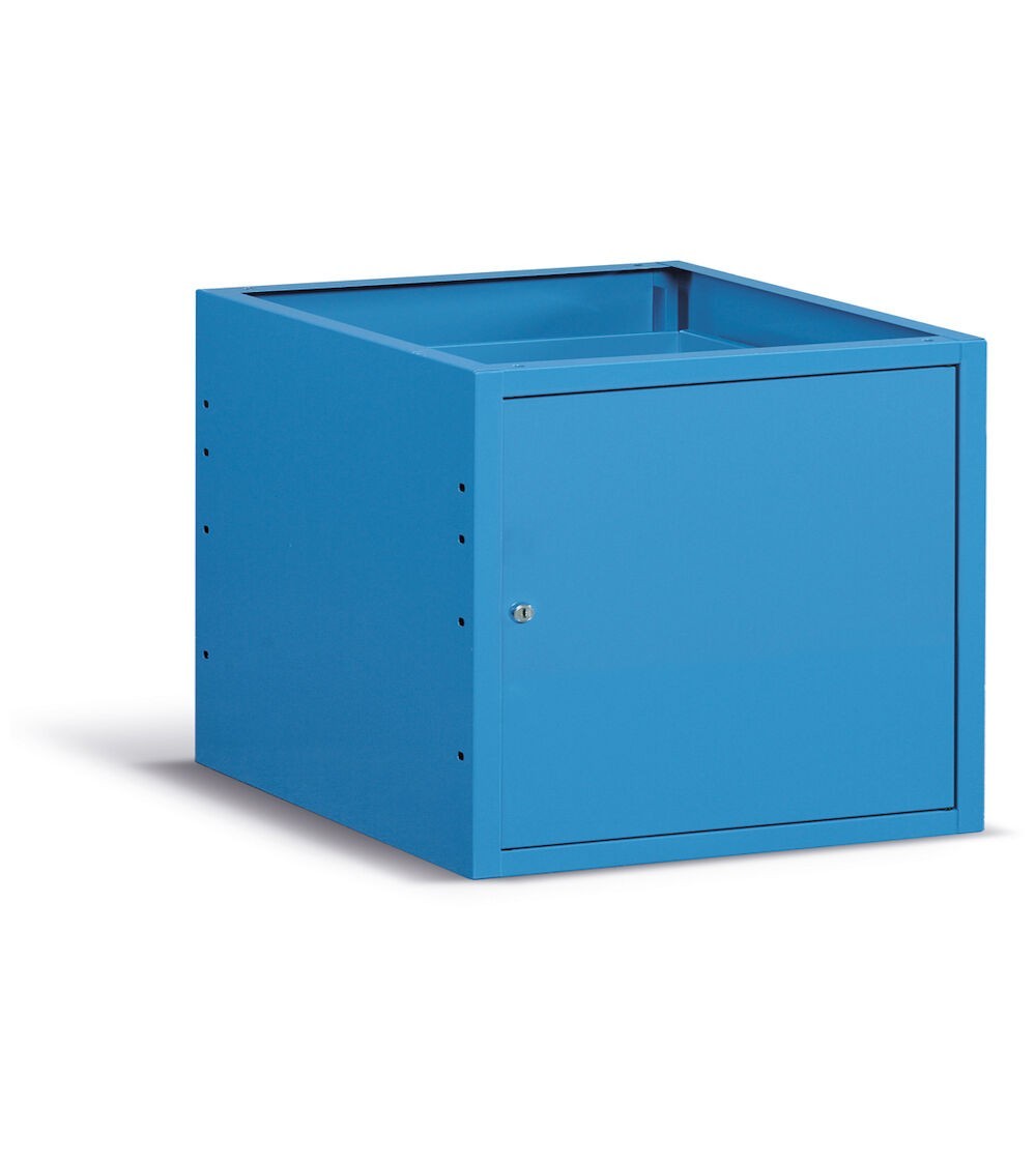 Cassettiera con anta e piano regolabile, 63cm Azzurro