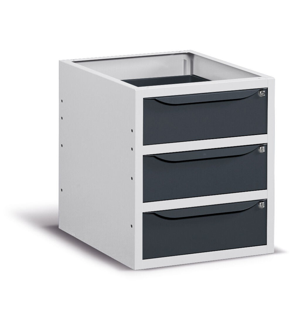 Cassettiera banco da lavoro, 3 cassetti, 50cm