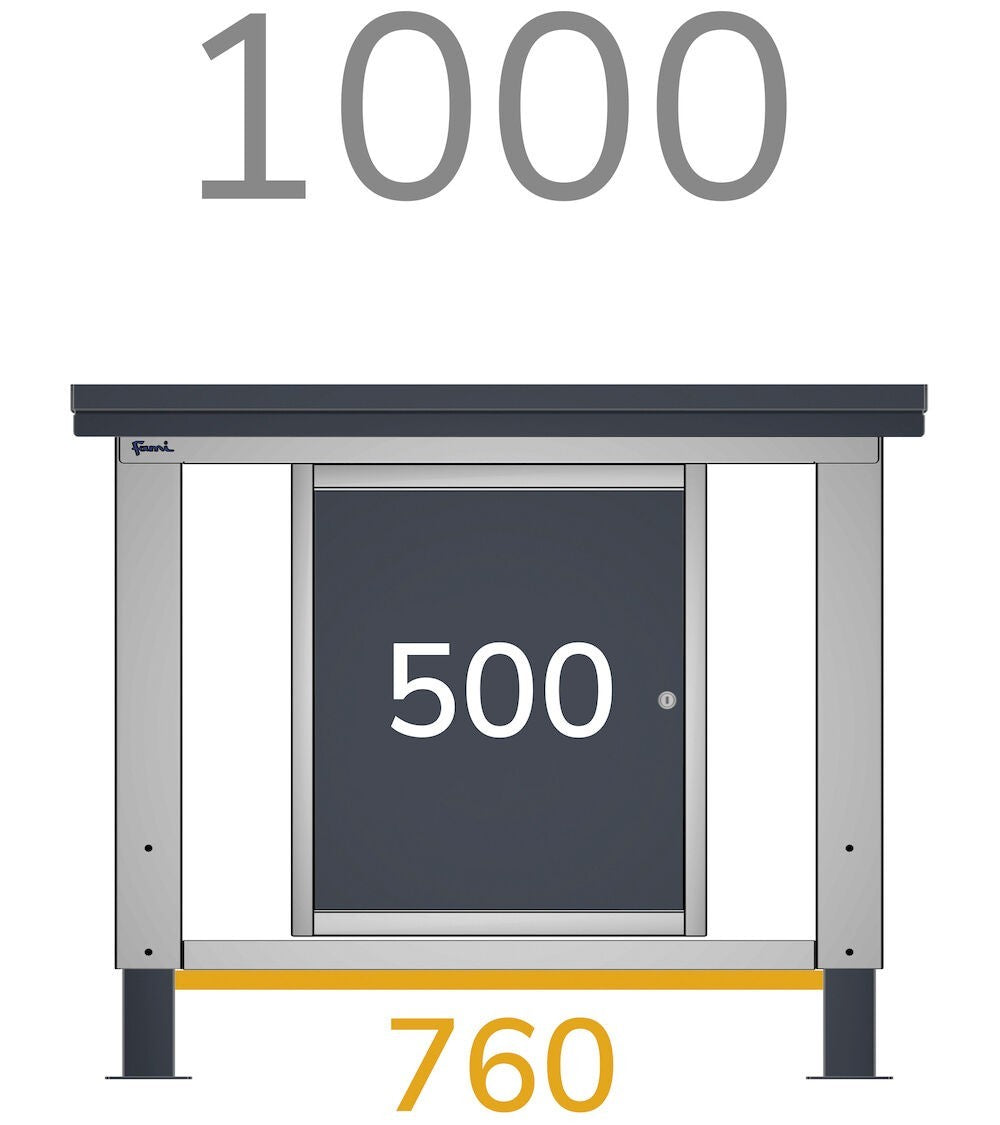 Cassettiera banco da lavoro, 3 cassetti, 50cm