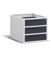 Cassettiera per banco da lavoro, 3 cassetti, 63 cm Grigio