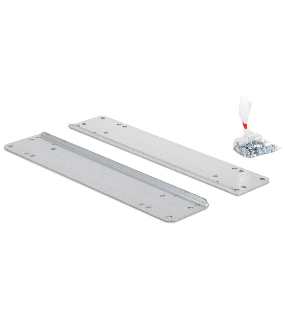 Pair of wheel holder plates for perform wardrobes - dim. mm L=114 D=550 A=13