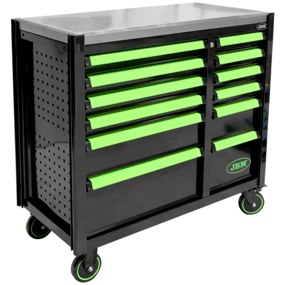 Cabinet on rollers with 12 empty drawers - green n.53868