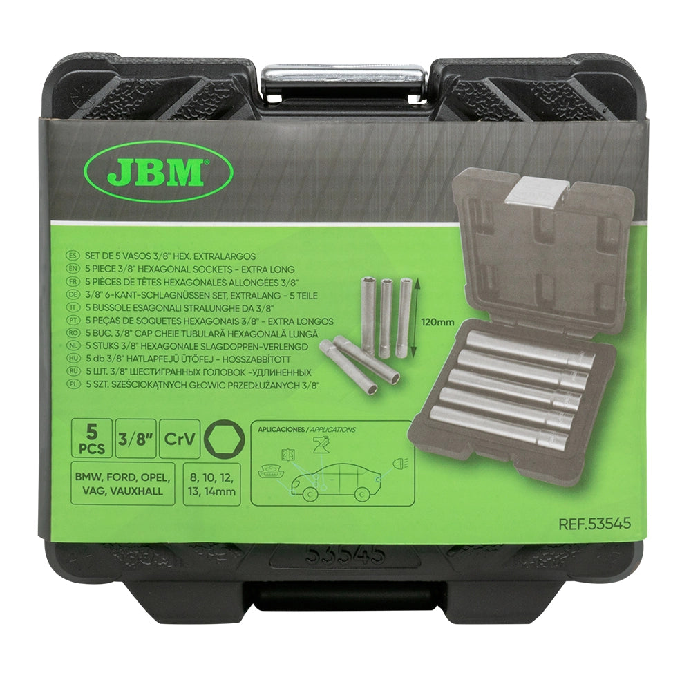 5 bussole esagonali lunghe da 3/8"