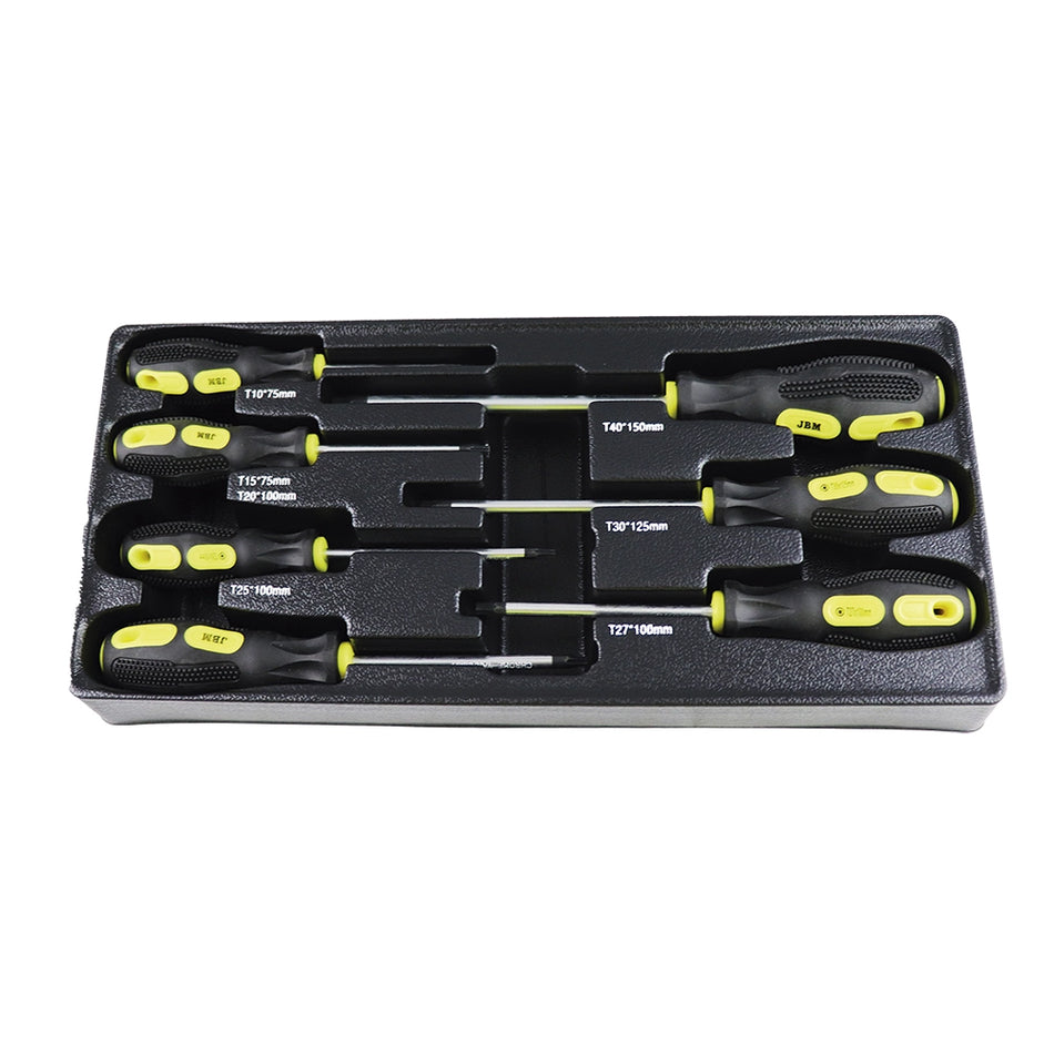 Organizer + 7 slotted screwdrivers for trolley