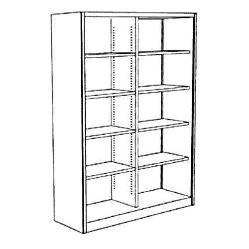 Open wardrobe - 8 movable shelves with rounded edges 