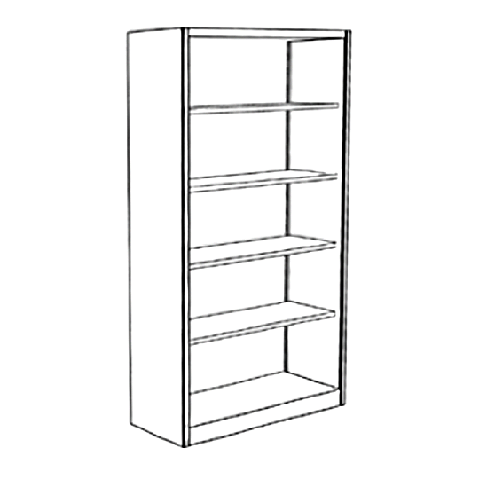 Open wardrobe - 4 movable shelves with rounded edges 