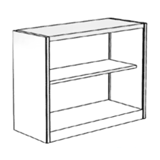 Open shelf for wardrobe L 1000 and 1200 mm - 1 mobile shelf - rounded edges 