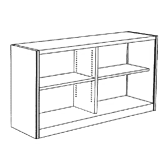 Open shelf for wardrobe L 1500, 1800, 2000 mm - 1 mobile shelf - rounded edges 