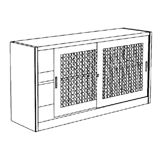 Sopralzo con porte a reti metalliche per armadio - 1/2 ripiani mobili - bordi arrotondati