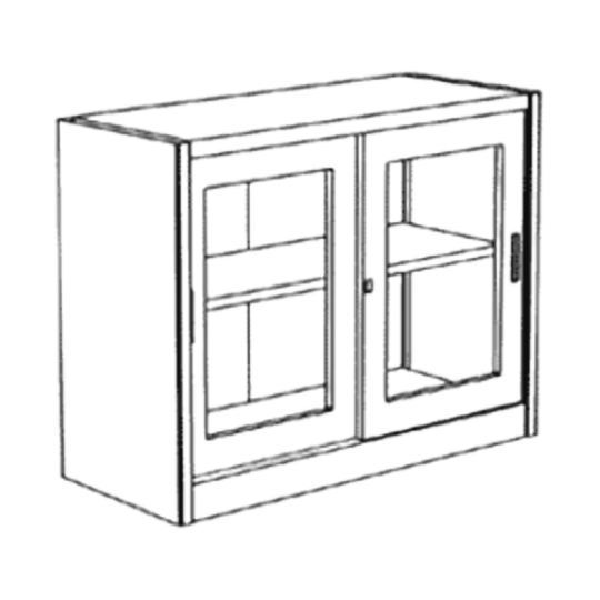 Regal mit Türen aus gehärtetem Glas für Kleiderschrank – 1/2 bewegliche Einlegeböden – abgerundete Kanten 