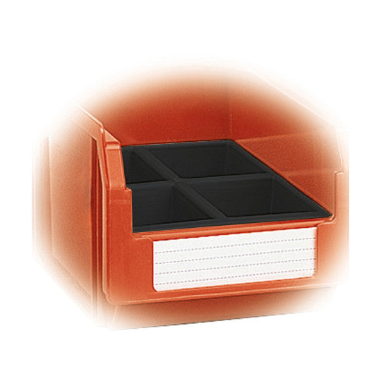 Cassetta divisorio in ESD a 4 scomparti per contenitori Compact misura 1 - Dim. 90x150x35